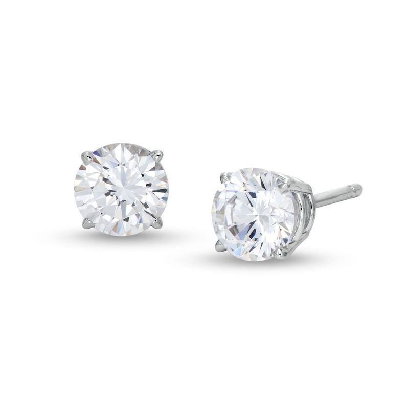 Main Image 1 of 1.00 CT. T.W. Certified Lab-Grown Diamond Solitaire Stud Earrings in 14K White Gold (I/SI2)