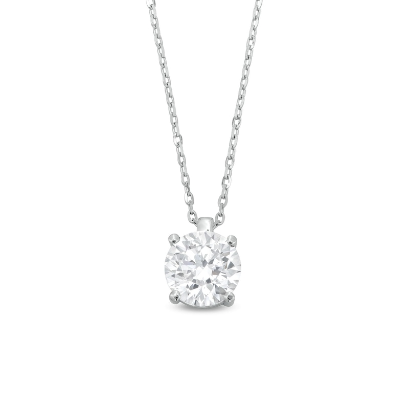 CT. Certified Lab-Created Diamond Solitaire Pendant in 14K White Gold (I/SI2)|Peoples Jewellers