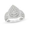 Thumbnail Image 1 of 1.00 CT. T.W. Pear Multi-Diamond Teardrop Frame Multi-Row Engagement Ring in 10K White Gold