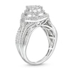 Thumbnail Image 3 of 1.00 CT. T.W. Pear Multi-Diamond Teardrop Frame Multi-Row Engagement Ring in 10K White Gold