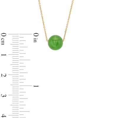 8.0mm Jade Ball Necklace and Stud Earrings Set in 14K Gold