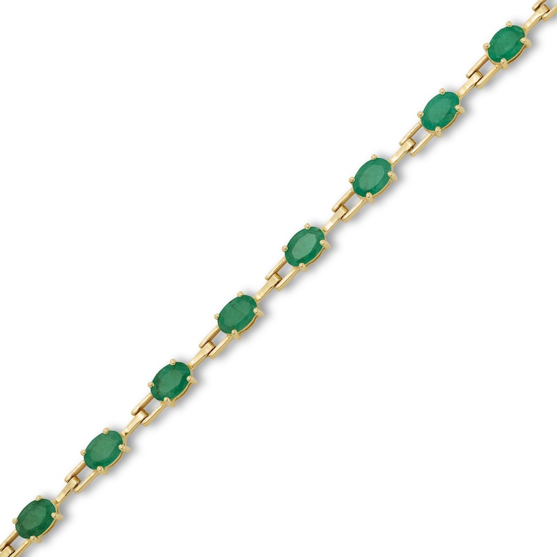 Oval Emerald Open Link Bracelet in 10K Gold - 7.25"|Peoples Jewellers