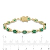 Thumbnail Image 4 of Oval Emerald Open Link Bracelet in 10K Gold - 7.25"