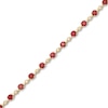 Thumbnail Image 1 of Certified Ruby and 0.20 CT. T.W. Diamond Bezel-Set Alternating Line Bracelet in 10K Gold - 7.25"