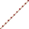 Thumbnail Image 0 of Certified Ruby and 0.20 CT. T.W. Diamond Bezel-Set Alternating Line Bracelet in 10K Gold - 7.25"