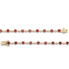 Thumbnail Image 2 of Certified Ruby and 0.20 CT. T.W. Diamond Bezel-Set Alternating Line Bracelet in 10K Gold - 7.25"