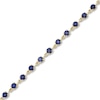Thumbnail Image 0 of Blue Sapphire Open Link Bracelet in 10K Gold - 7.25"