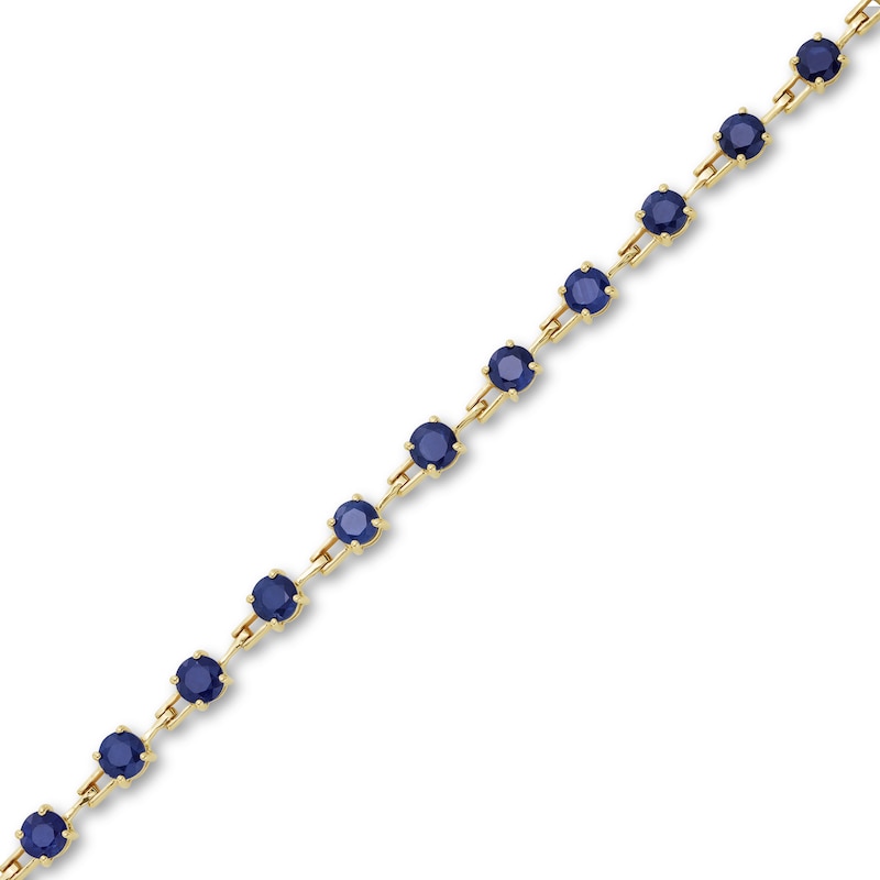 Blue Sapphire Open Link Bracelet in 10K Gold - 7.25"|Peoples Jewellers