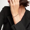 Thumbnail Image 2 of Blue Sapphire Open Link Bracelet in 10K Gold - 7.25"