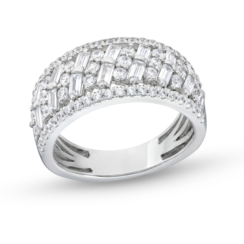 1.25 CT. T.W. Certified Lab-Created Diamond Herringbone Pattern Band in 14K White Gold (F/SI2)