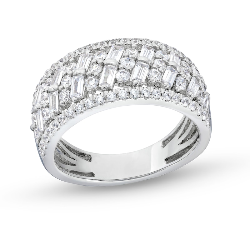 1.25 CT. T.W. Certified Lab-Created Diamond Herringbone Pattern Band in 14K White Gold (F/SI2)|Peoples Jewellers