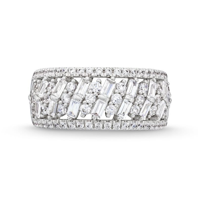 1.25 CT. T.W. Certified Lab-Created Diamond Herringbone Pattern Band in 14K White Gold (F/SI2)|Peoples Jewellers