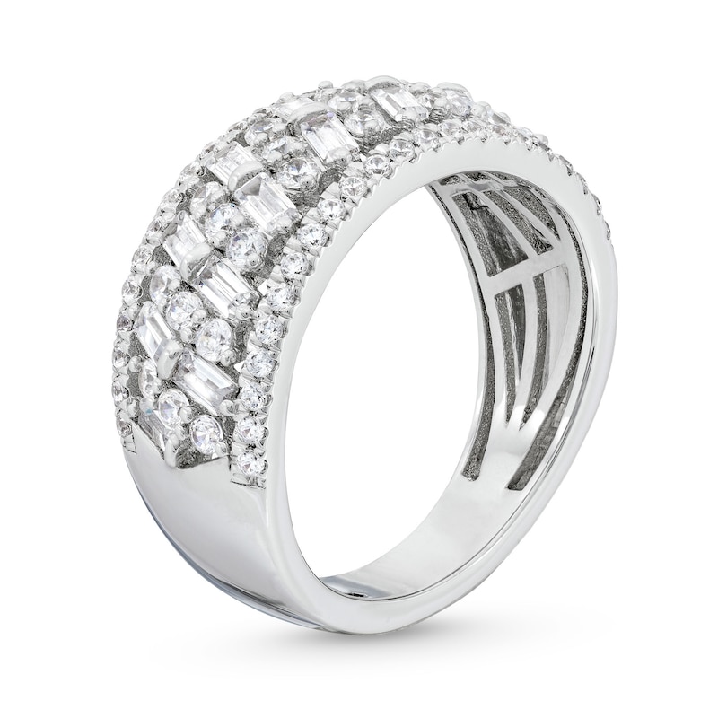 1.25 CT. T.W. Certified Lab-Grown Diamond Herringbone Pattern Band in 14K White Gold (F/SI2)