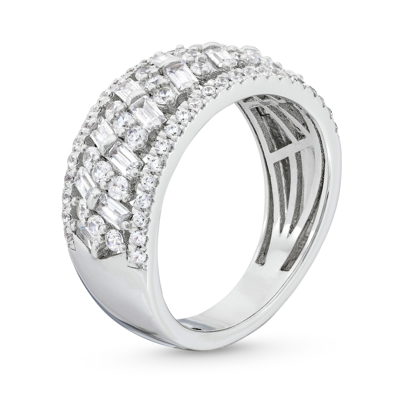 1.25 CT. T.W. Certified Lab-Created Diamond Herringbone Pattern Band in 14K White Gold (F/SI2)|Peoples Jewellers