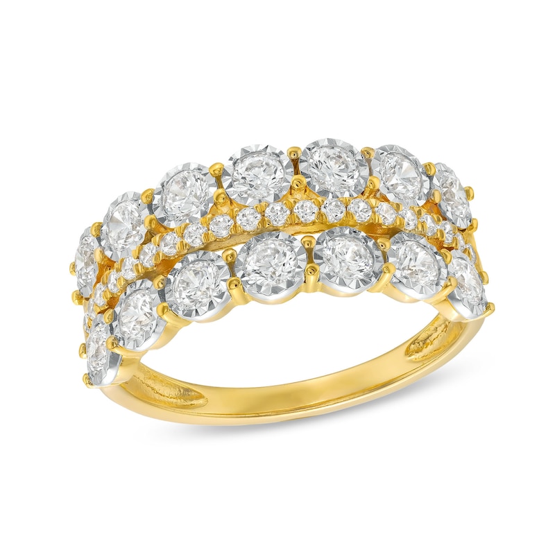 CT. T.W. Diamond Miracle Double Row Band in 10K Gold