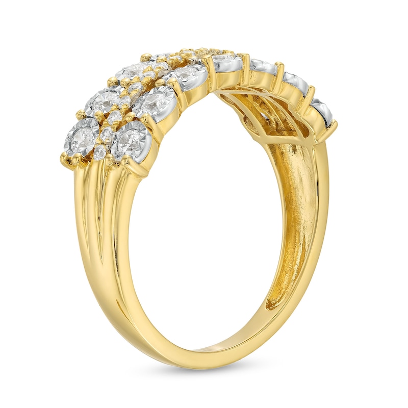 0.50 CT. T.W. Diamond Miracle Double Row Band in 10K Gold