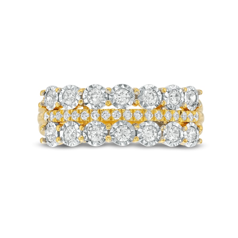 0.50 CT. T.W. Diamond Miracle Double Row Band in 10K Gold