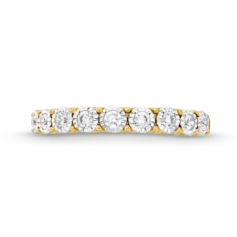 Main Image 3 of 0.25 CT. T.W. Diamond Miracle Nine Stone Band in 10K Two-Tone Gold