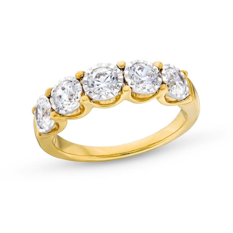 1.20 CT. T.W. Diamond Miracle Five Stone Band in 10K Gold