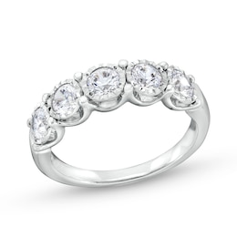1.20 CT. T.W. Diamond Miracle Five Stone Band in 10K White Gold
