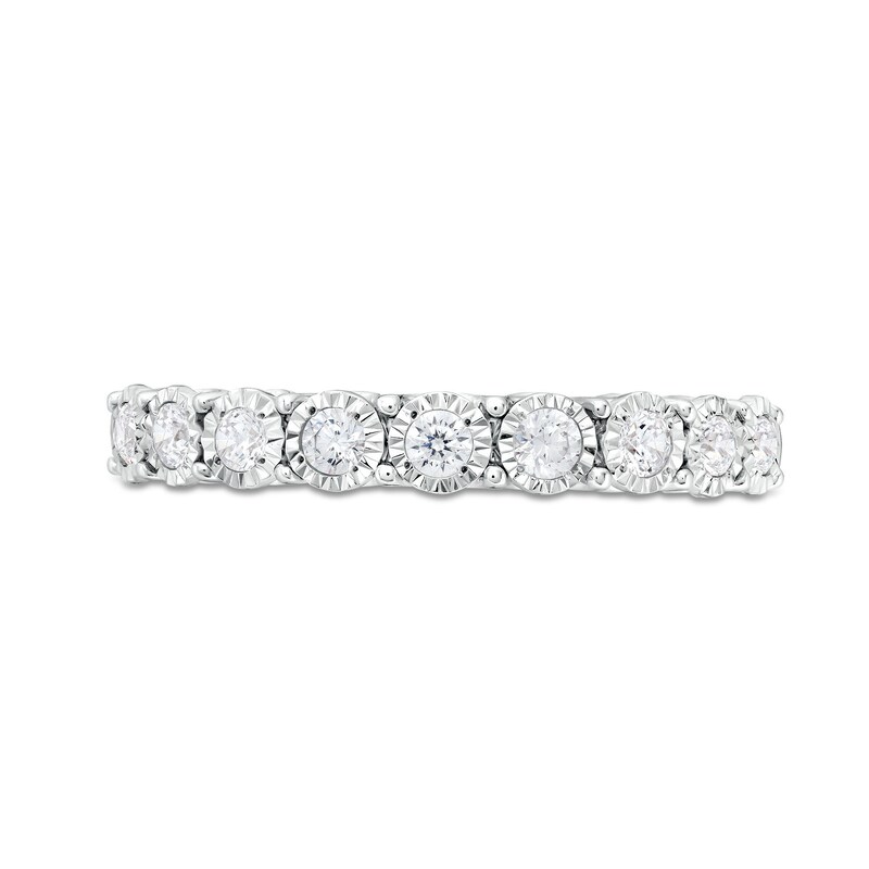 Main Image 3 of 0.25 CT. T.W. Diamond Miracle Nine Stone Band in 10K White Gold