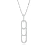 Thumbnail Image 1 of 0.18 CT. T.W. Diamond Linear Paperclip Stack Pendant in Sterling Silver