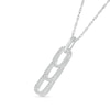Thumbnail Image 2 of 0.18 CT. T.W. Diamond Linear Paperclip Stack Pendant in Sterling Silver