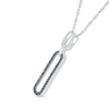Thumbnail Image 2 of 0.18 CT. T.W. Black and White Diamond Elongated Paperclip Pendant in Sterling Silver