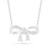 Thumbnail Image 1 of 0.065 CT. T.W. Diamond Bow Necklace in Sterling Silver