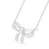 Thumbnail Image 2 of 0.065 CT. T.W. Diamond Bow Necklace in Sterling Silver
