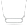 Thumbnail Image 1 of 0.147 CT. T.W. Diamond Single Paperclip Necklace in Sterling Silver