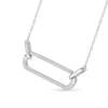 Thumbnail Image 2 of 0.147 CT. T.W. Diamond Single Paperclip Necklace in Sterling Silver