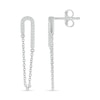 Thumbnail Image 2 of 0.115 CT. T.W. Diamond Half Paperclip Chain Drop Earrings in Sterling Silver
