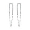 Thumbnail Image 3 of 0.115 CT. T.W. Diamond Half Paperclip Chain Drop Earrings in Sterling Silver