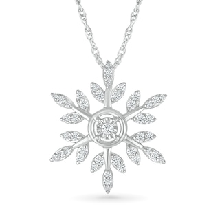 0.18 CT. T.W. Diamond Branch Snowflake Pendant in Sterling Silver