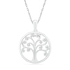 Thumbnail Image 1 of 0.04 CT. T.W. Diamond Curly Tree of Life Pendant in Sterling Silver