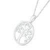 Thumbnail Image 2 of 0.04 CT. T.W. Diamond Curly Tree of Life Pendant in Sterling Silver