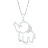 Thumbnail Image 1 of 0.085 CT. T.W. Diamond Chubby Elephant Pendant in Sterling Silver