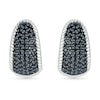 Thumbnail Image 3 of 0.45 CT. T.W. Black and White Diamond Rope Edge Dome Hoop Earrings in Sterling Silver