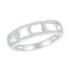 Thumbnail Image 1 of 0.23 CT. T.W. Diamond Sideways Paperclip Stack Ring in Sterling Silver
