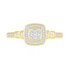 0.18 CT. T.W. Quad Diamond Cushion Frame Collar Ring in Sterling Silver with 10K Gold Plate