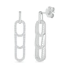 Thumbnail Image 1 of 0.37 CT. T.W. Diamond Paperclip Stack Dangle Drop Earrings in Sterling Silver