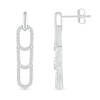 Thumbnail Image 2 of 0.37 CT. T.W. Diamond Paperclip Stack Dangle Drop Earrings in Sterling Silver