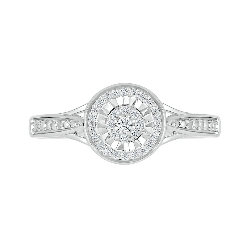 Main Image 2 of 0.116 CT. T.W. Diamond Frame Ring in Sterling Silver