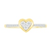 0.085 CT. T.W. Multi-Diamond Heart Ring in Sterling Silver with 10K Gold Plate