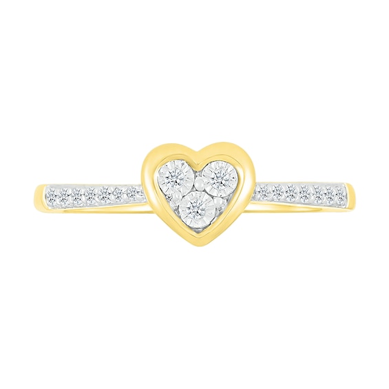 0.085 CT. T.W. Multi-Diamond Heart Ring in Sterling Silver with 10K Gold Plate