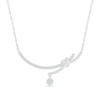 Thumbnail Image 1 of 0.23 CT. T.W. Multi-Diamond Dangle Curved Bar Necklace in Sterling Silver