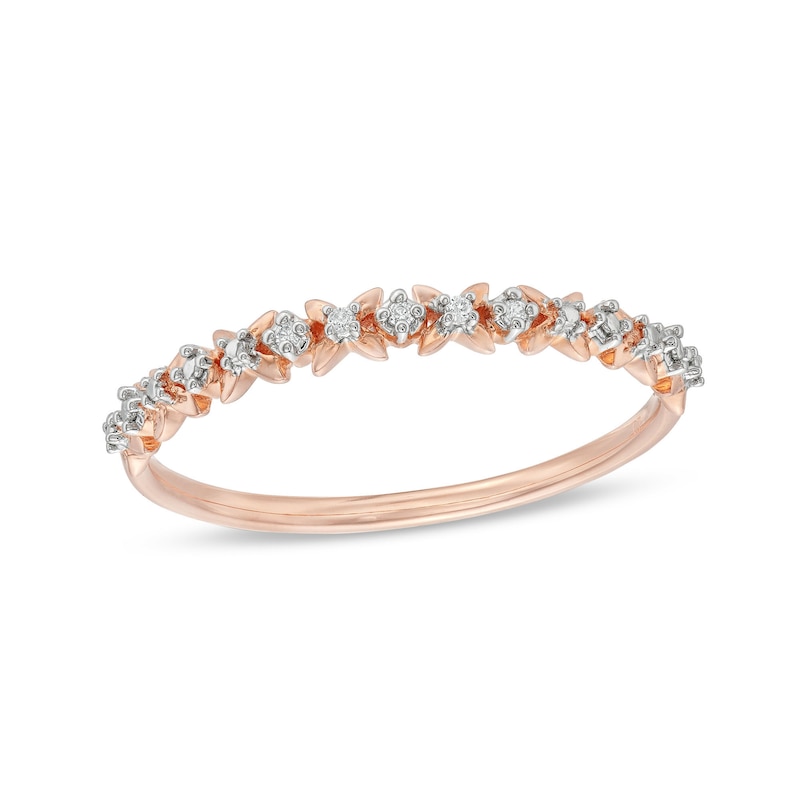 Diamond Accent "X" Flower Band in 10K Rose Gold