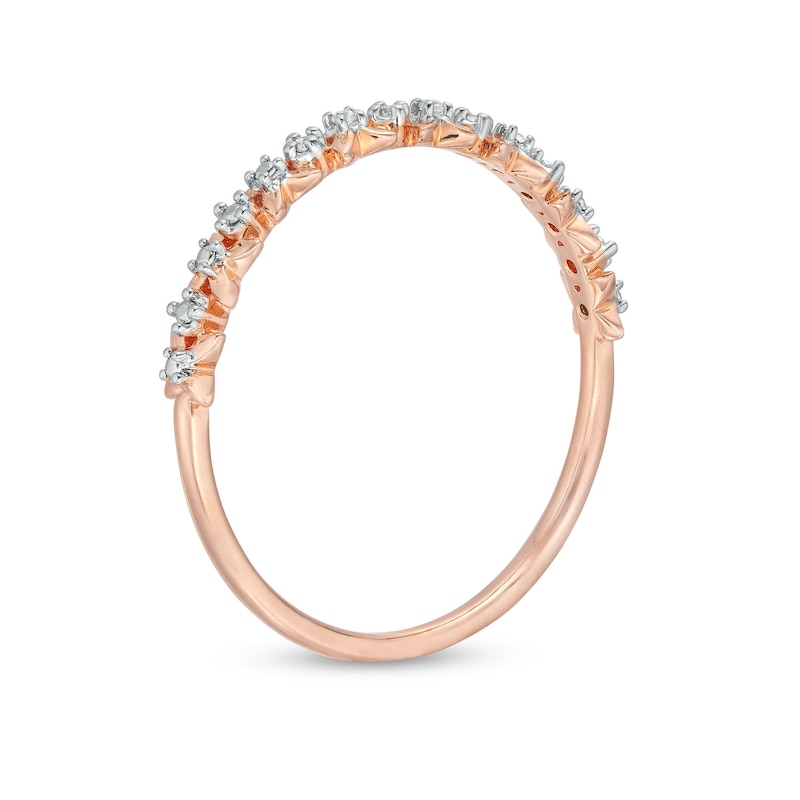 Main Image 3 of Diamond Accent "X" Flower Band in 10K Rose Gold