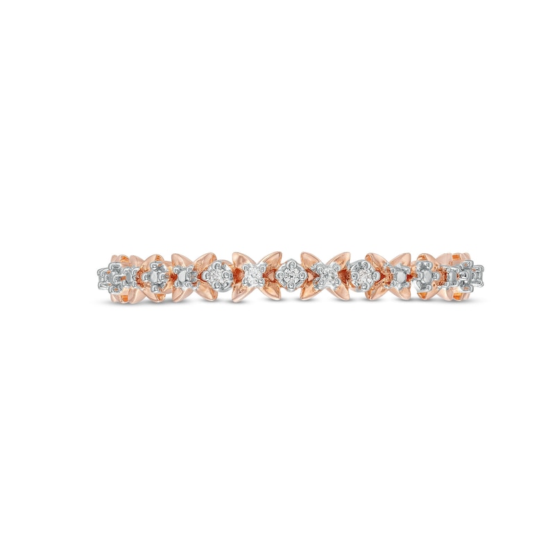 Main Image 4 of Diamond Accent "X" Flower Band in 10K Rose Gold